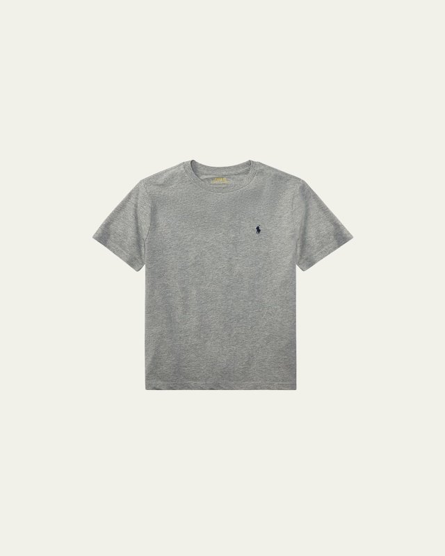 Boy's Cotton Jersey V-Neck Tee, Size S-XL